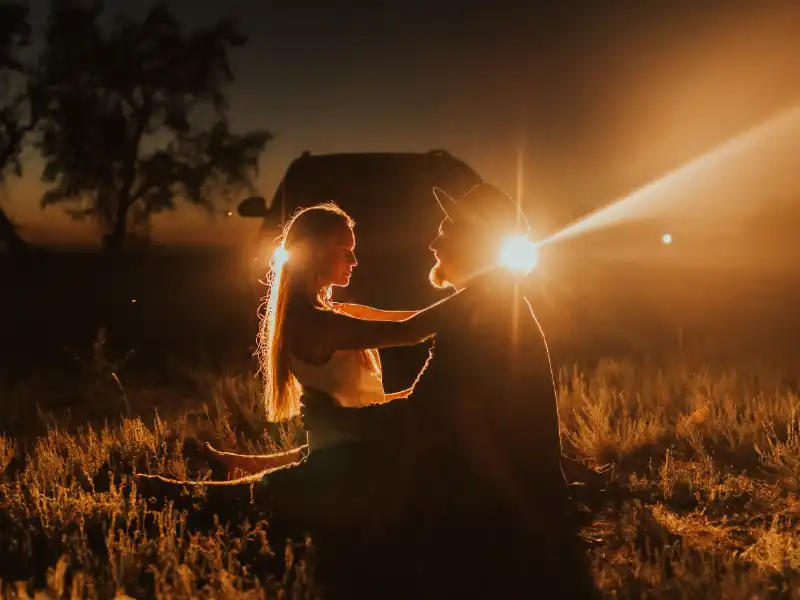 Couple in sunlight