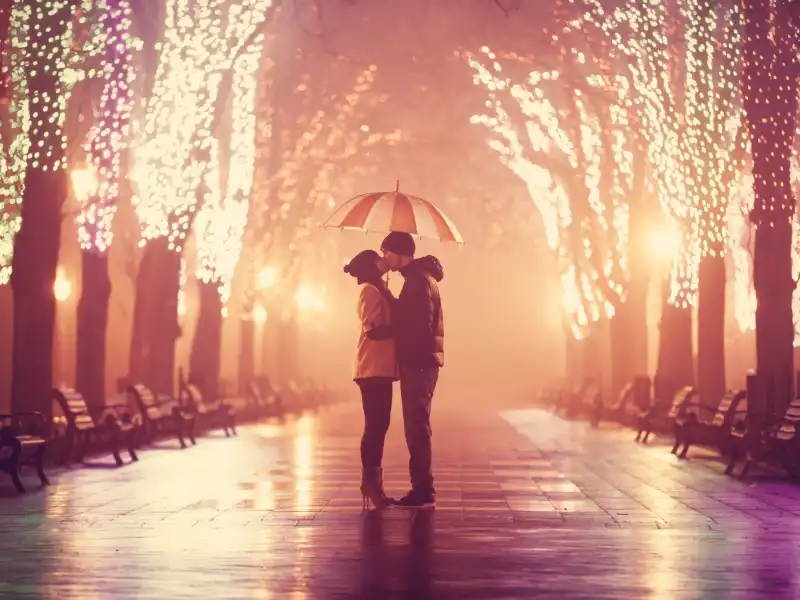 Couple walking together under an umbrella - symbolizing unity and protection in marriage